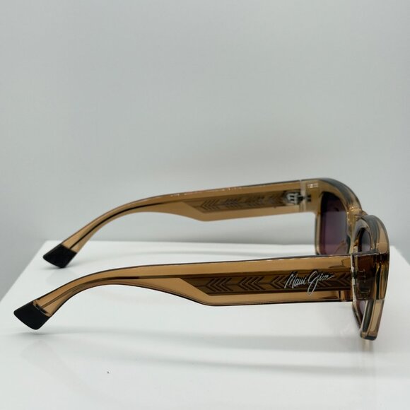 Maui Jim Kenui Light Tan Clear Polarized Rose Lens Sunglasses MJ0642S - Picture 6 of 9